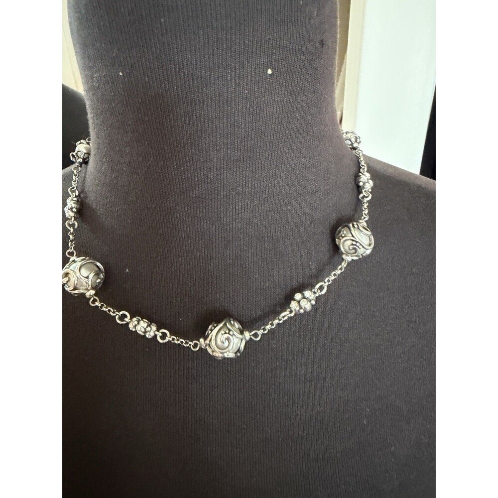 Brighton Retired Necklace Rhinestons Pearls